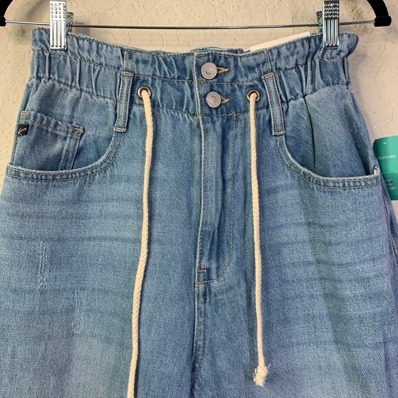 KANCAN Jeans 26 Brayan Ultra High Rise Wide Leg Elastic Waist W/Drawstring NWT - Picture 5 of 15